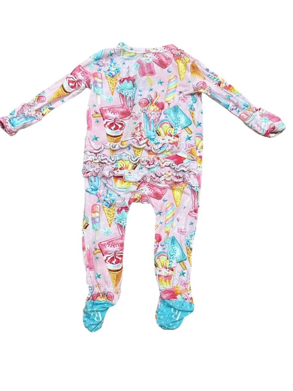 Posh Peanut Priscilla Bamboo Ice Cream Treat Footed Zippy Girls Size 0-3 Months